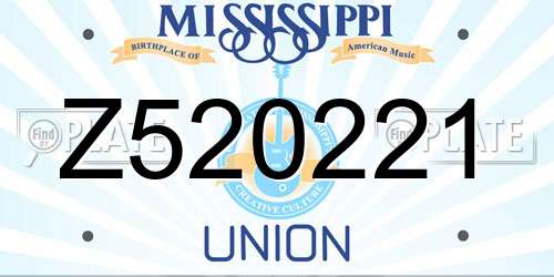 Z520221 Mississippi License Plate