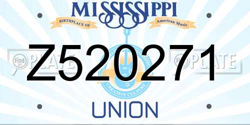 Z520271 Mississippi License Plate