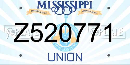 Z520771 Mississippi License Plate