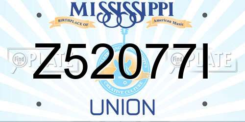 Z52077I Mississippi License Plate