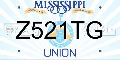 Z521TG Mississippi License Plate