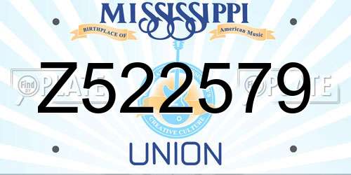 Z522579 Mississippi License Plate