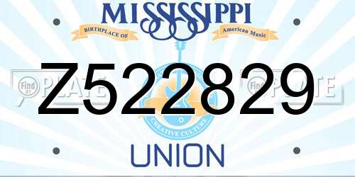 Z522829 Mississippi License Plate