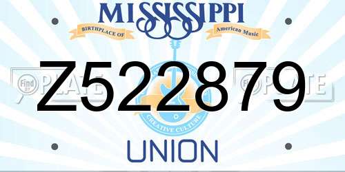 Z522879 Mississippi License Plate