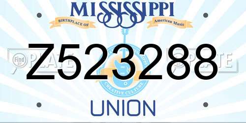 Z523288 Mississippi License Plate