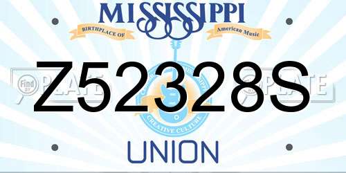 Z52328S Mississippi License Plate