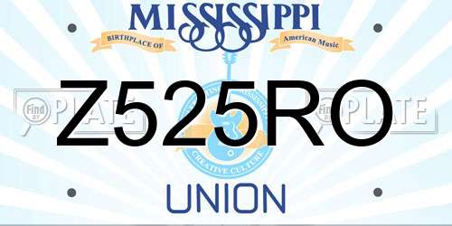 Z525RO Mississippi License Plate