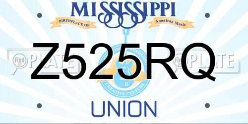 Z525RQ Mississippi License Plate