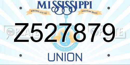 Z527879 Mississippi License Plate