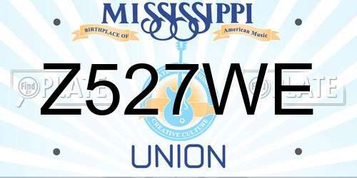 Z527WE Mississippi License Plate