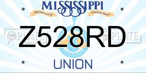 Z528RD Mississippi License Plate