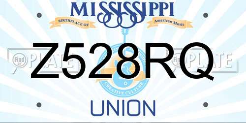 Z528RQ Mississippi License Plate