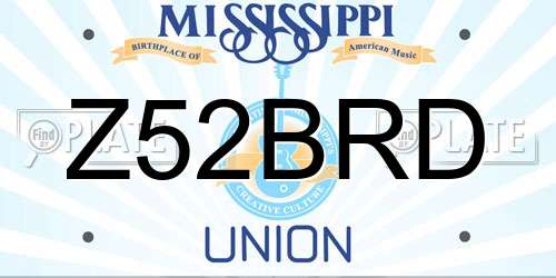 Z52BRD Mississippi License Plate