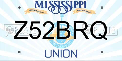 Z52BRQ Mississippi License Plate