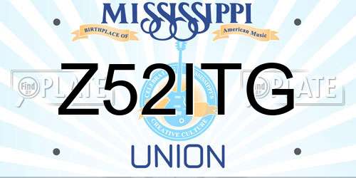 Z52ITG Mississippi License Plate
