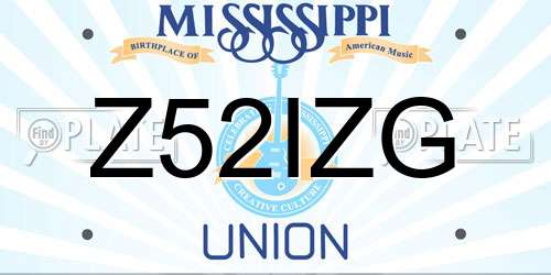 Z52IZG Mississippi License Plate