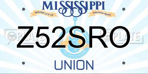 Z52SRO Mississippi License Plate