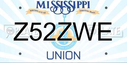 Z52ZWE Mississippi License Plate