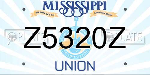 Z5320Z Mississippi License Plate