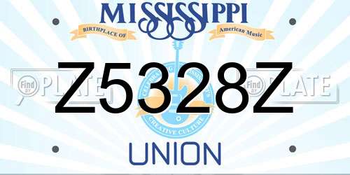Z5328Z Mississippi License Plate