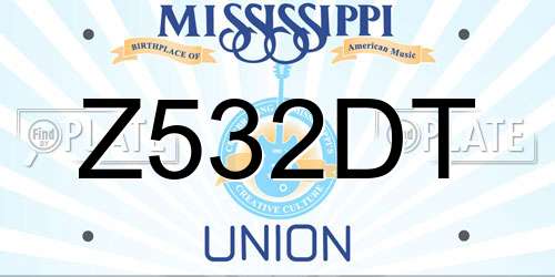 Z532DT Mississippi License Plate
