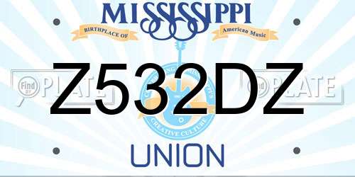 Z532DZ Mississippi License Plate