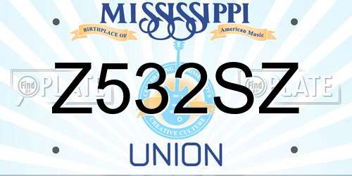 Z532SZ Mississippi License Plate