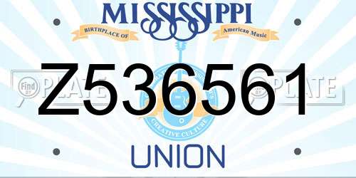 Z536561 Mississippi License Plate