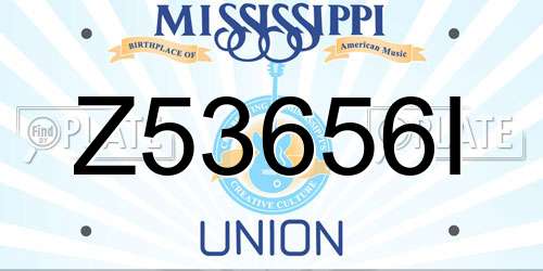 Z53656I Mississippi License Plate