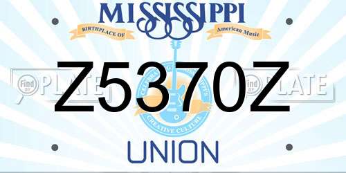 Z5370Z Mississippi License Plate