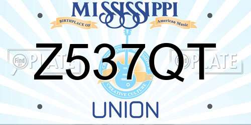 Z537QT Mississippi License Plate