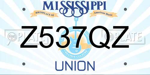 Z537QZ Mississippi License Plate