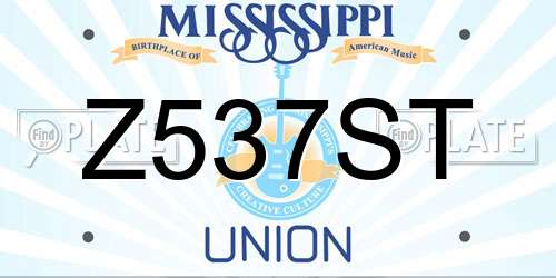 Z537ST Mississippi License Plate