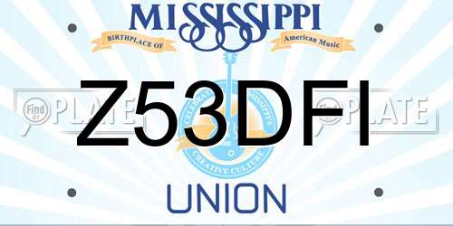 Z53DFI Mississippi License Plate