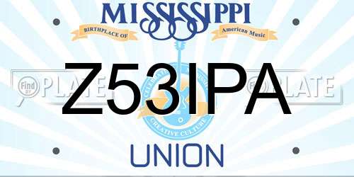 Z53IPA Mississippi License Plate