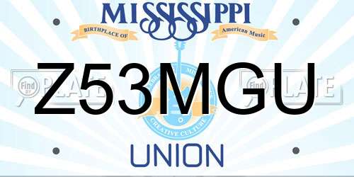 Z53MGU Mississippi License Plate