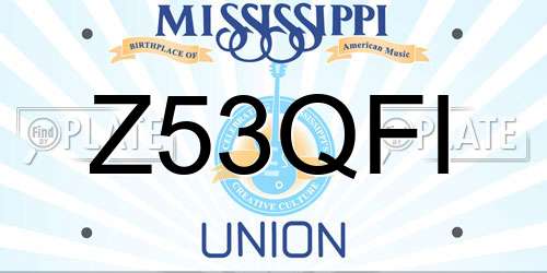Z53QFI Mississippi License Plate