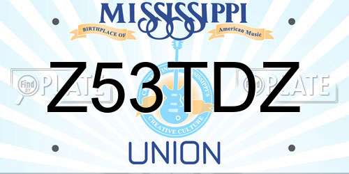 Z53TDZ Mississippi License Plate
