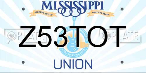 Z53TOT Mississippi License Plate