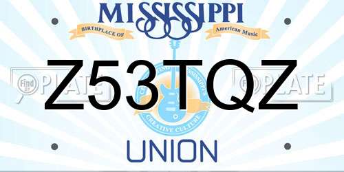 Z53TQZ Mississippi License Plate