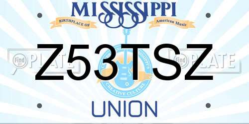 Z53TSZ Mississippi License Plate