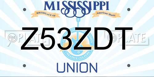 Z53ZDT Mississippi License Plate