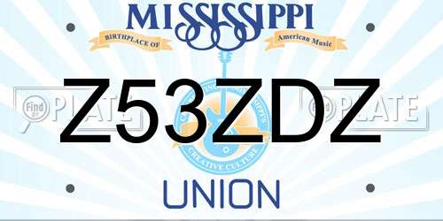 Z53ZDZ Mississippi License Plate