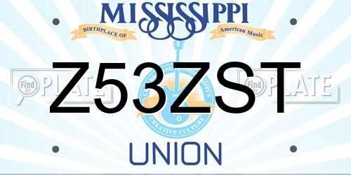Z53ZST Mississippi License Plate