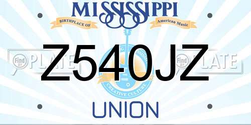 Z540JZ Mississippi License Plate