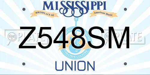 Z548SM Mississippi License Plate