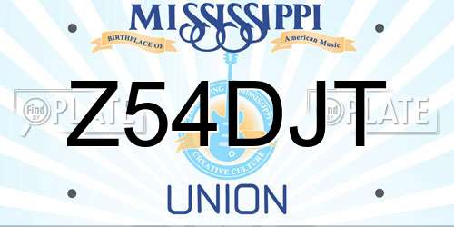 Z54DJT Mississippi License Plate
