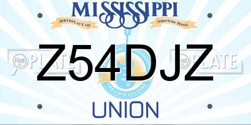 Z54DJZ Mississippi License Plate