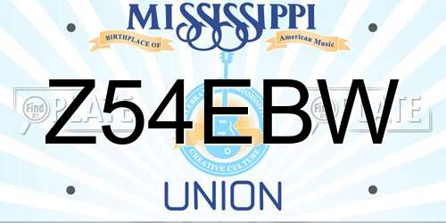 Z54EBW Mississippi License Plate