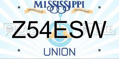 Z54ESW Mississippi License Plate